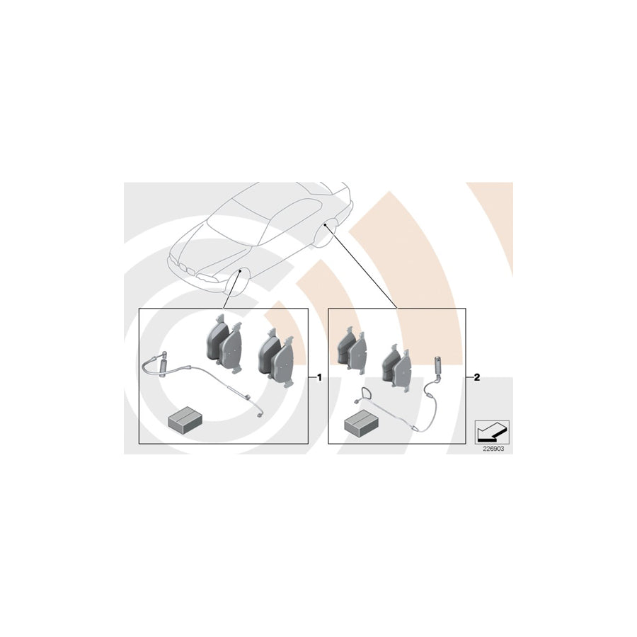 Genuine BMW 34112464196 F30 F34 F31 Set Of Brake Pads With Wear Sensors VALUE LINE (Inc. 335dX, 114d & 116d ed) | ML Performance EU