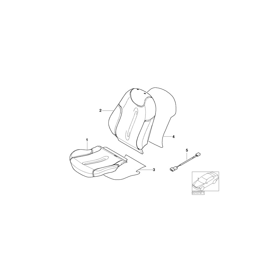 Genuine BMW 52107073105 R50 Cloth/Leather Seat Cover S5TB TARTAN RED (Inc. One D, One 1.4i & Cooper) | ML Performance EU Car Parts