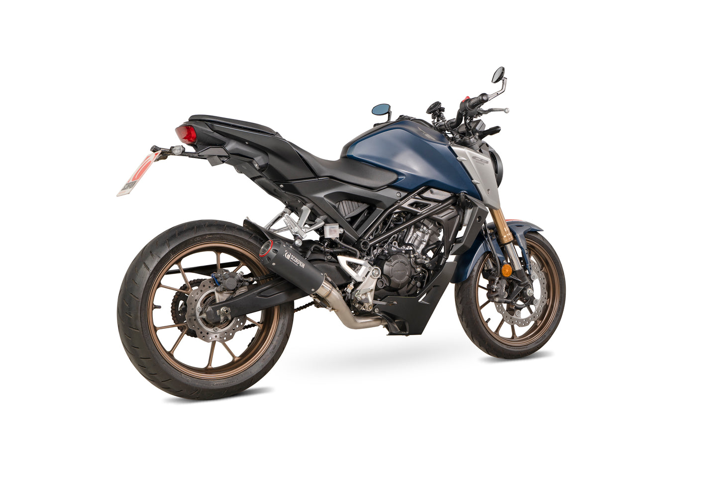 Scorpion PHA198SYSBCER Honda CB 125 R Red Power Full System - Black Ceramic Coated Sleeve | ML Performance EU EU