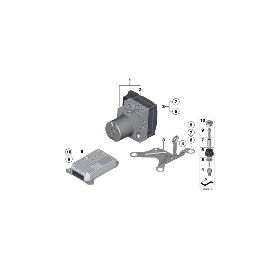 Genuine BMW 34516850069 F07 RR4 F02 Rp Hydraulic Unit Dsc (Inc. 740i, Ghost EWB & 760i) | ML Performance EU