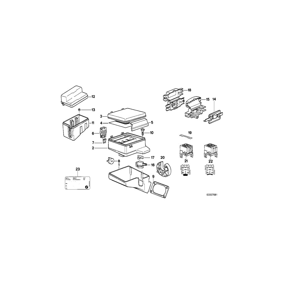 Genuine BMW 61131374020 E34 E32 Wiring Box (Inc. 540i, 730i & 535i) | ML Performance EU Car Parts