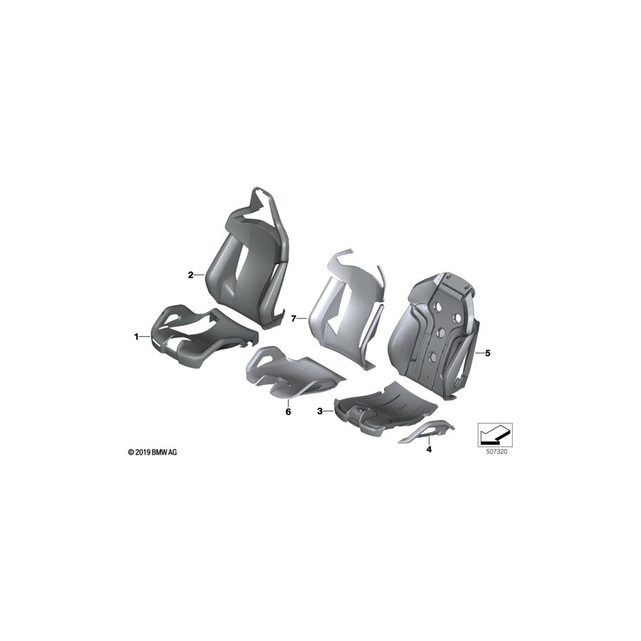 Genuine BMW 52109882668 F93 Sports Seat Cover SILVERSTONE (Inc. & M8) | ML Performance EU Car Parts
