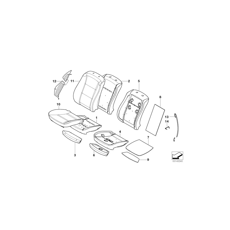 Genuine BMW 52107904559 E60 E61 Sports Seat Cover Leather SEPANG SILBER (Inc. & M5) | ML Performance EU Car Parts