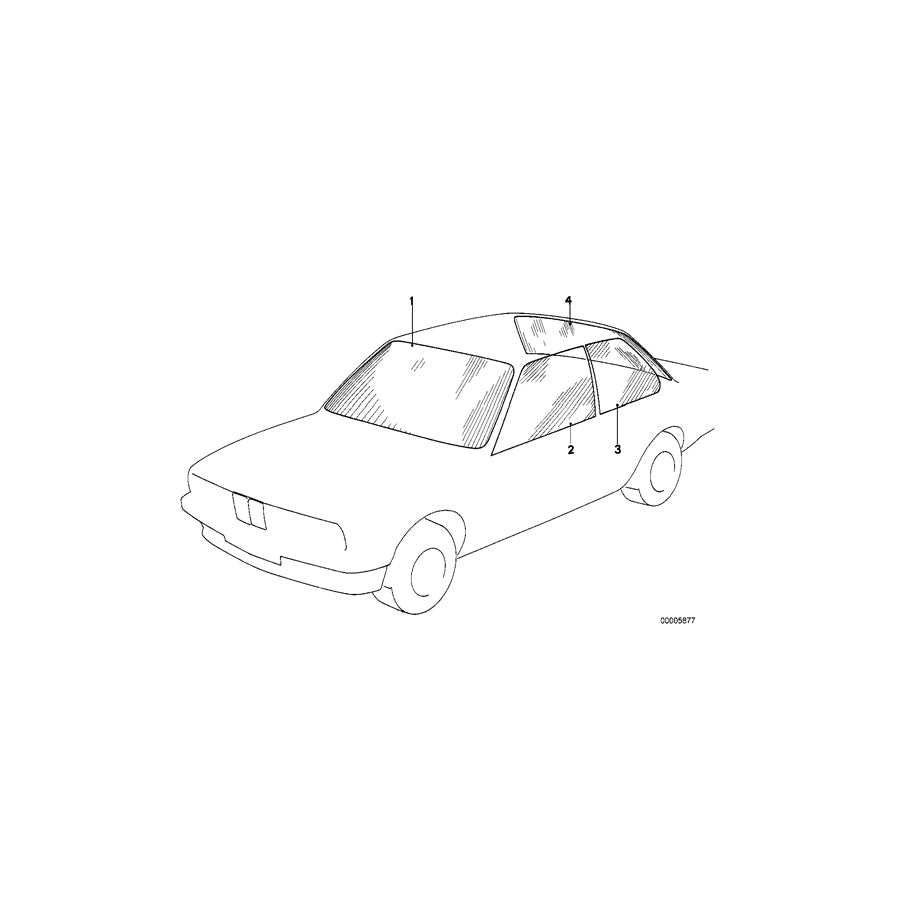 Genuine BMW 51361904842 E30 Side Window Clear Right (Inc. 325i, 316 & 320is) | ML Performance EU Car Parts