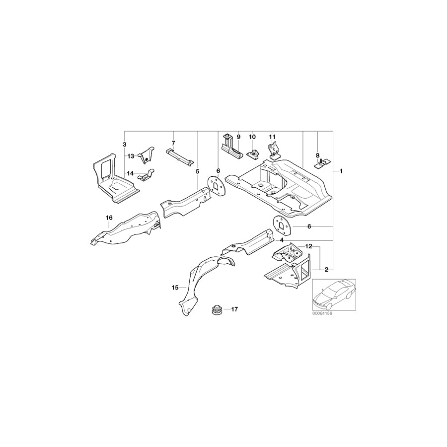 Genuine BMW 41127038063 E46 Mount, Trunk Floor, Lateral Left (Inc. 318ti, 325ti & 320td) | ML Performance EU Car Parts