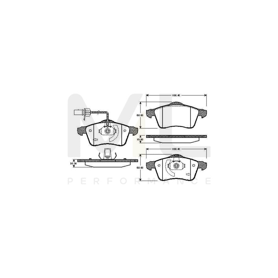Bosch 0986Tb2304 Brake Pad Set For Vw Transporter Incl. Wear Warning Contact, With Accessories | ML Performance Car Parts