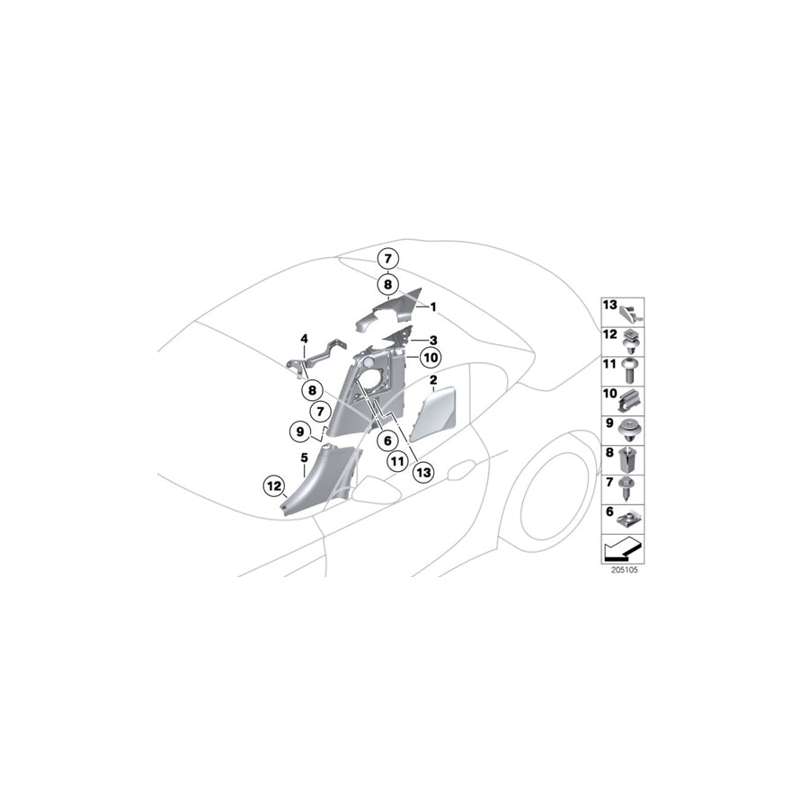 Genuine BMW 51439147546 E89 Cover F Right Loudspeaker (Inc. Z4 18i, Z4 20i & Z4 30i) | ML Performance EU Car Parts