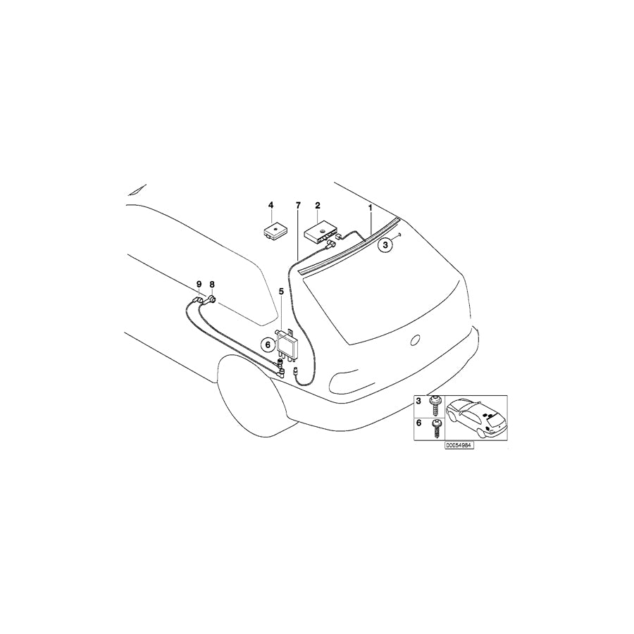 Genuine BMW 61126900956 E46 Antenna Cable Diversity 1980MM (Inc. 330xd, 328i & 320d) | ML Performance EU Car Parts