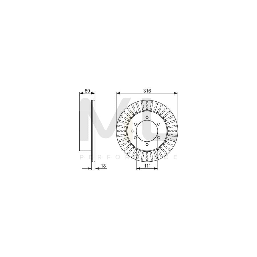 BOSCH 0 986 479 385 Brake Disc for NISSAN PATROL Vented, Oiled | ML Performance Car Parts