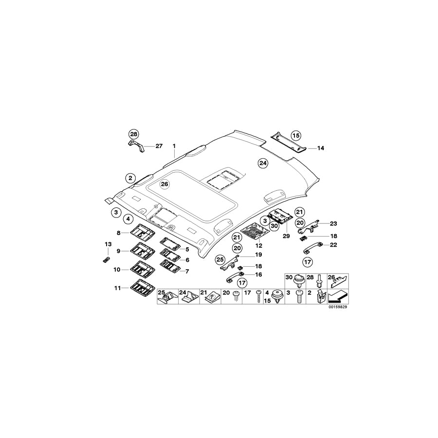 Genuine BMW 51446987157 E60 E60 Cover F Ultrasonic Burglar Alarm CREAMBEIGE (Inc. 530xd, 523i & 520i) | ML Performance EU Car Parts