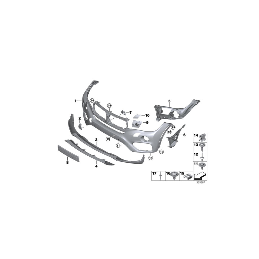 Genuine BMW 51117319801 F16 Insert, Bumper Front Left DLS (Inc. X6 50iX 4.0, X6 40dX & X6 35i) | ML Performance EU