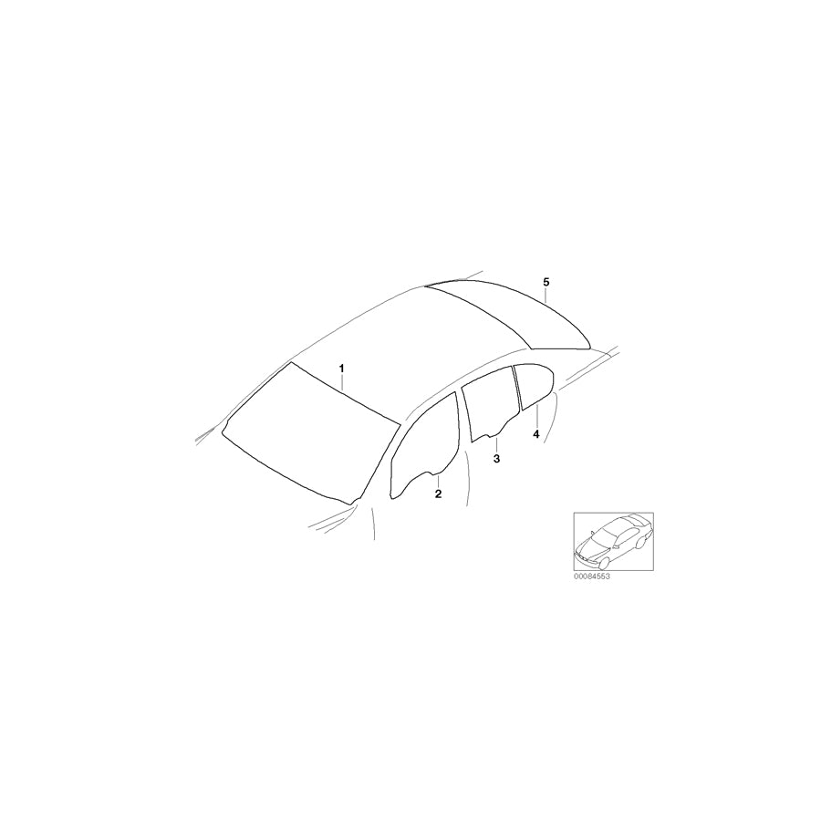 Genuine BMW 51357026152 E66 Side Window, Green, Door, Rear Right IR (Inc. 735Li, 730Ld & 760Li) | ML Performance EU Car Parts