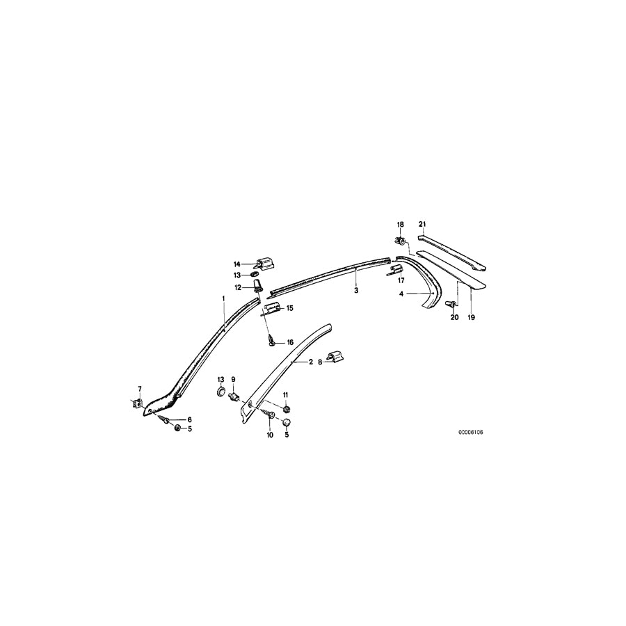Genuine BMW 51131848796 E23 Moulding Roof Right (Inc. 735i, 732i & 733i) | ML Performance EU Car Parts