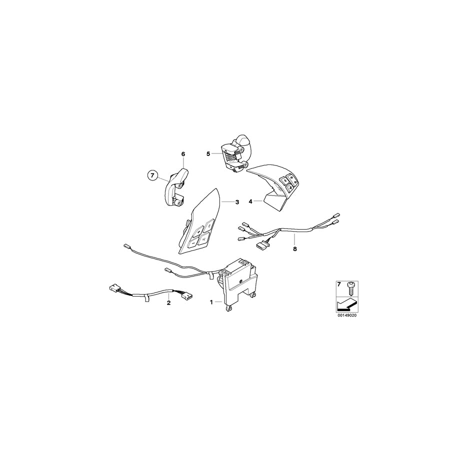 Genuine BMW 61316963421 E63 E64 E60 Wiring Set,Steering Wheel Electronic Ctr (Inc. 530xd, 525d & 650i) | ML Performance EU Car Parts