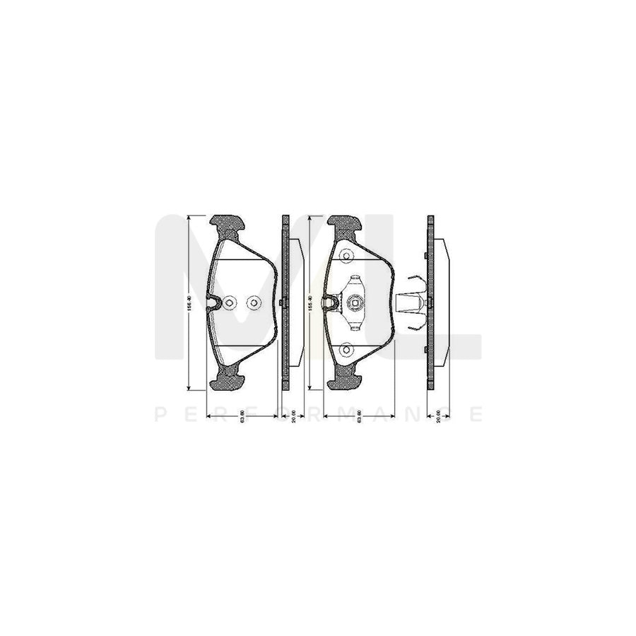 Bosch 0986Tb2848 Brake Pad Set Excl. Wear Warning Contact, With Accessories | ML Performance Car Parts