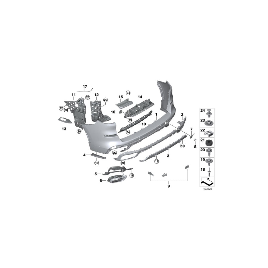 Genuine BMW 51128091037 G05 Support, Bumper, Rear Left (Inc. X5 30iX, X5 40i & X5 40iX) | ML Performance EU