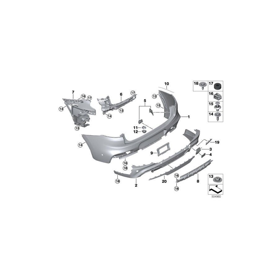Genuine BMW 51128078843 G02 Trim Panel, Bumper, Rear, Bottom (Inc. X4 20iX, X4 30iX & X4 20dX) | ML Performance EU