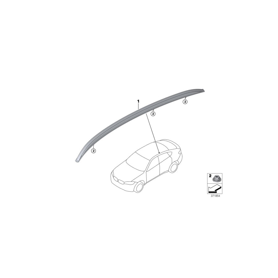 Genuine BMW 51137333532 Roof Rail, Silver, Satin-Finish, Right (Inc. X6 28iX, X6 M & X6 35i) | ML Performance EU