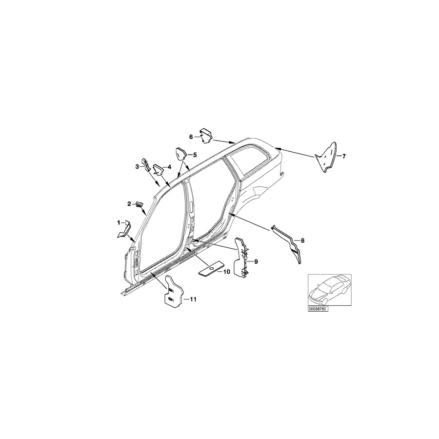 Genuine BMW 41218233517 E46 Molded Part Column D (Inc. 316i, 320i & 328i) | ML Performance EU Car Parts