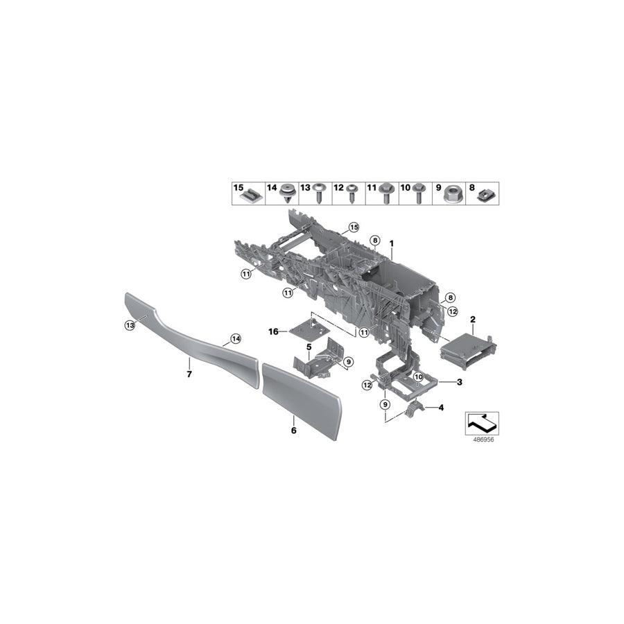 Genuine BMW 51166834716 F15 Trim Panel, Center Console, Rear Right SCHWARZ (Inc. X5 25dX, X6 M & X5 40eX) | ML Performance EU