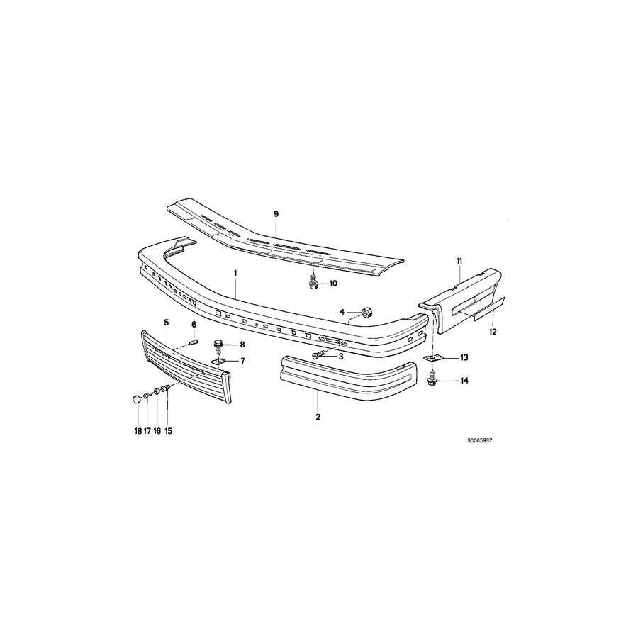Genuine BMW 51111967618 E24 Rubber Strip, Bumper Front Right (Inc. 635CSi & M635CSi) | ML Performance EU Car Parts