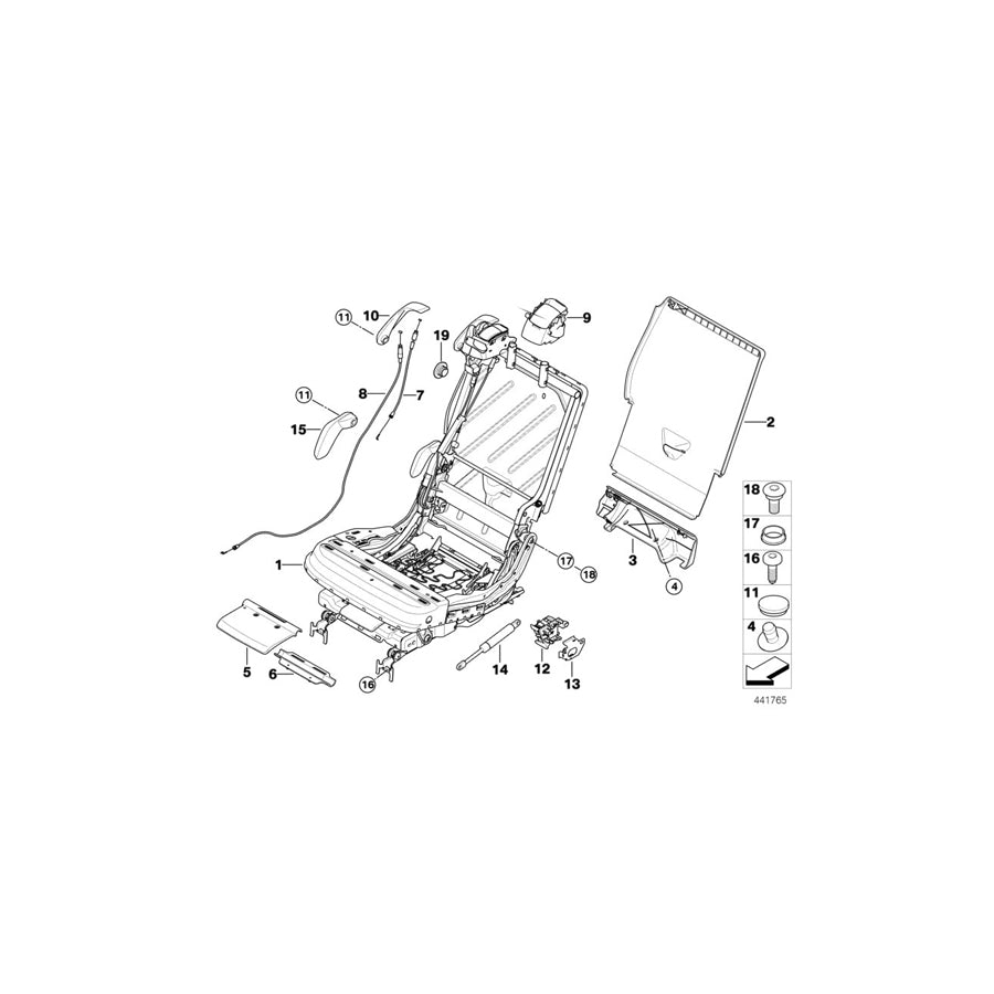 Genuine BMW 52207247437 E70 Trim Backrest, Right TABAK (Inc. X5 50iX, X5 35iX & X5 3.0si) | ML Performance EU