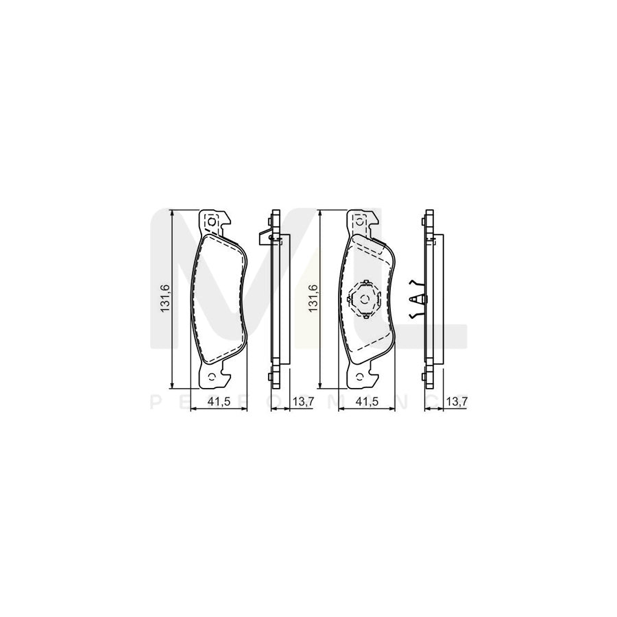 Bosch 0986424262 Brake Pad Set For Isuzu Trooper With Acoustic Wear Warning, With Anti-Squeak Plate, With Mounting Manual BP126 | ML Performance Car Parts