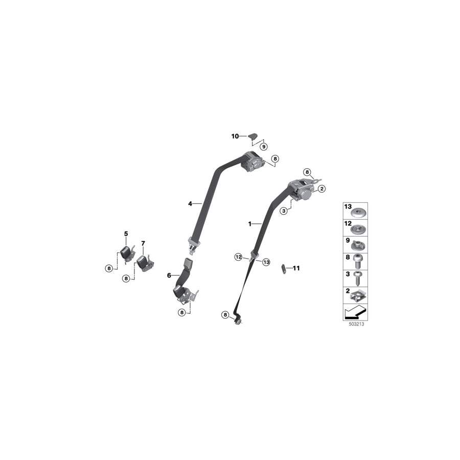 Genuine BMW 72119484964 F93 G16 Lower Belt Rear Right BLACK (Inc. 840i, 840iX & 840dX) | ML Performance EU Car Parts