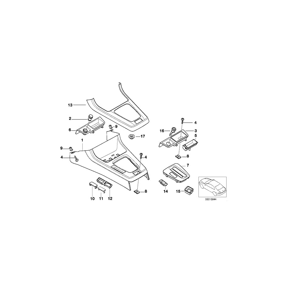 Genuine BMW 51162492154 E36 Ashtray CHROM (Inc. 316i 1.9, 316g & 323ti) | ML Performance EU Car Parts