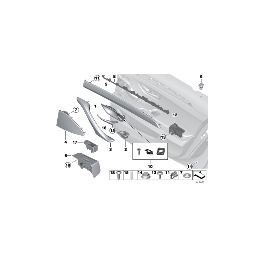 Genuine BMW 51427318831 F10 F11 Cover F Left Loudspeaker OYSTER (Inc. Hybrid 5, M550dX & 525dX) | ML Performance EU Car Parts