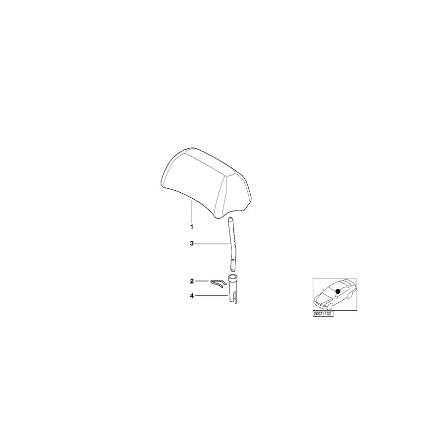 Genuine BMW 52207902141 E46 Headrest Leather SCHWARZ (Inc. & M3) | ML Performance EU Car Parts