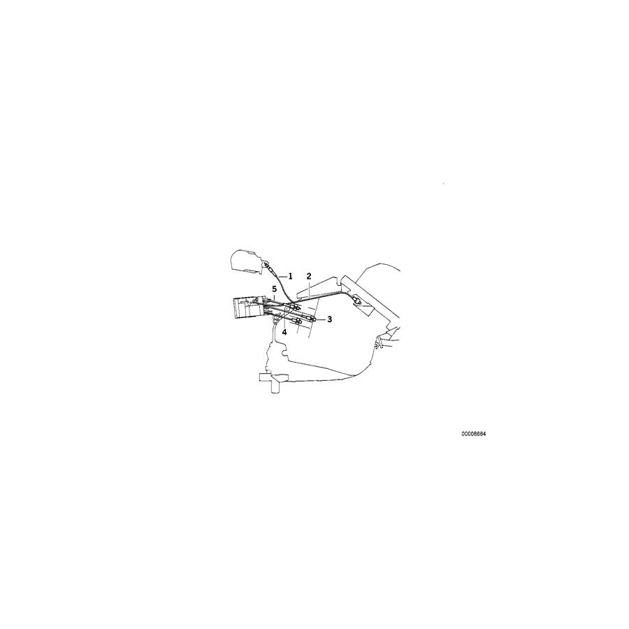 Genuine BMW 64118351051 E34 Bowden Cable Air Refreshing BLAU/BLAU (Inc. 525td, 518i & 535i) | ML Performance EU Car Parts