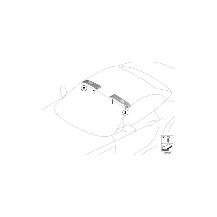 Genuine BMW 51169192132 E89 Sun Visor, Leather Right SCHWARZ (Inc. Z4 35i, Z4 28i & Z4 35is) | ML Performance EU