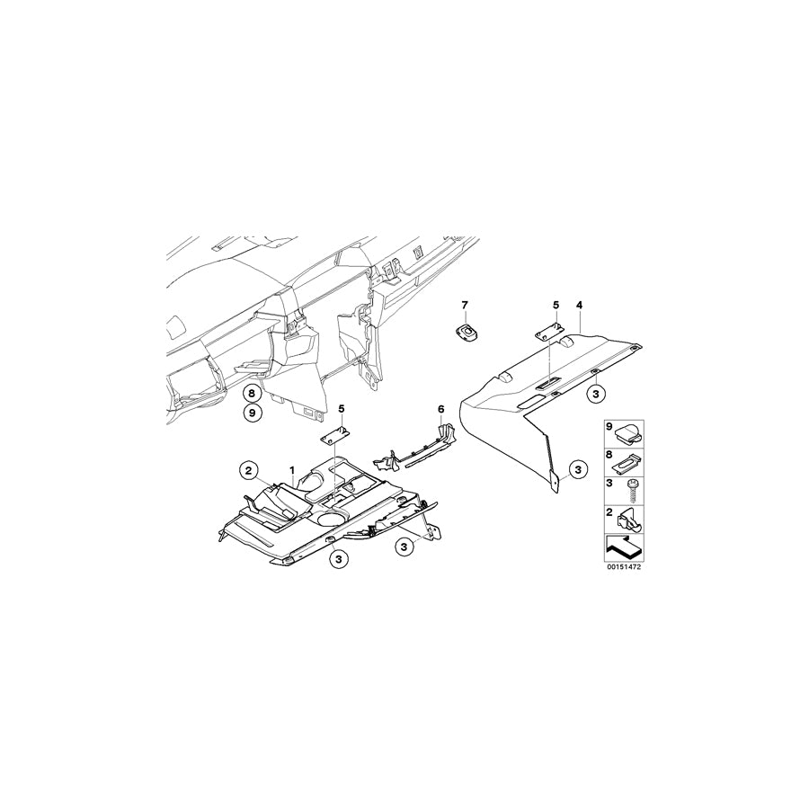 Genuine BMW 51457068754 E61 E60 Blind Plate (Inc. 520d, 528xi & 530i) | ML Performance EU Car Parts