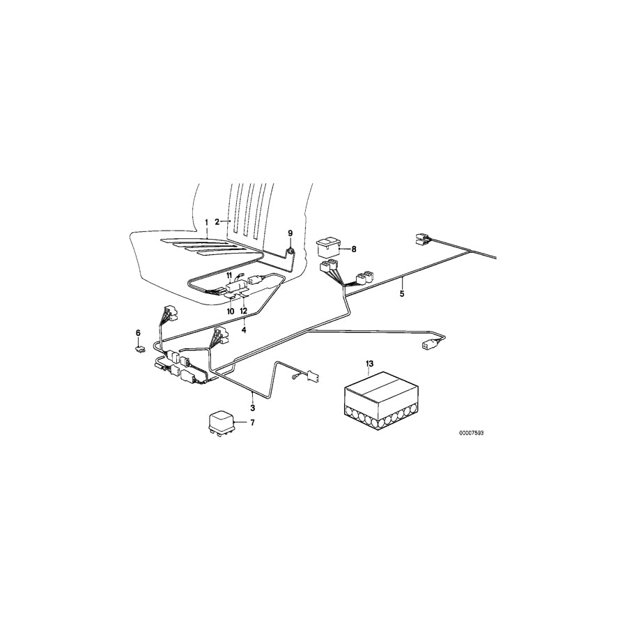 Genuine BMW 61121377181 E28 Wiring Drivers Side (Inc. 524td, 528i & 535i) | ML Performance EU Car Parts