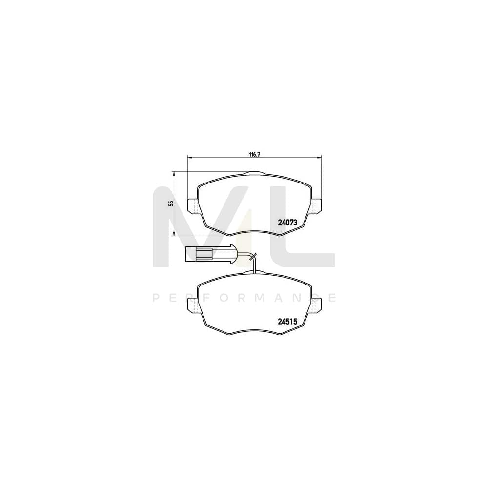 Brembo P 23 127 Brake Pad Set For Lancia Ypsilon Ii (843) With Brake Caliper Screws | ML Performance Car Parts