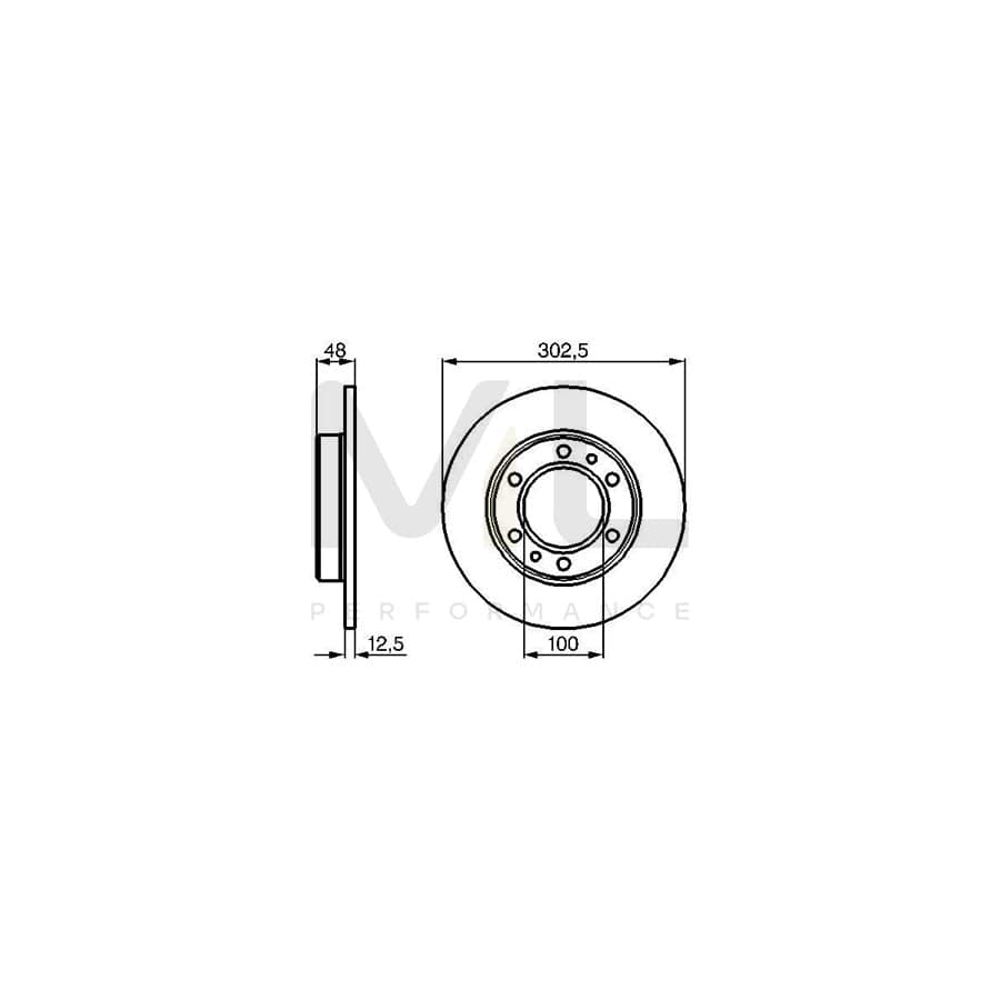 BOSCH 0 986 478 304 Brake Disc Solid, Oiled | ML Performance Car Parts