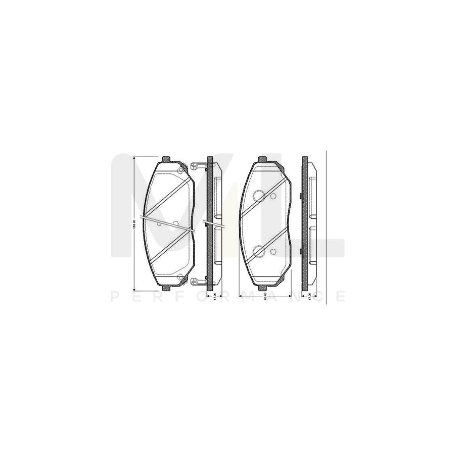 Bosch 0986Tb2461 Brake Pad Set For Kia Sorento I (Jc) Excl. Wear Warning Contact, With Accessories | ML Performance Car Parts