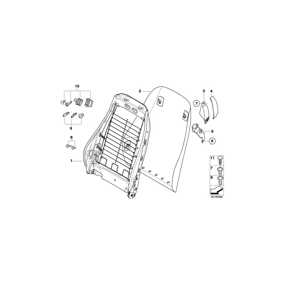 Genuine BMW 52107165343 E85 E86 Counter-Plate For Seat Belt Guide, Left (Inc. Z4 2.5i, Z4 2.5si & Z4 2.2i) | ML Performance EU Car Parts