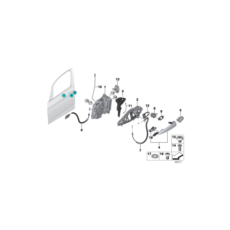 Genuine BMW 51218492787 F39 Bowden Cable, Door Opener, Front (Inc. X2 18d, X2 28iX & X2 25dX) | ML Performance EU