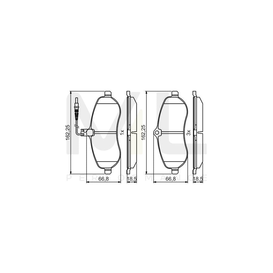 Bosch 0986495460 Brake Pad Set With Integrated Wear Sensor BP2092 | ML Performance Car Parts