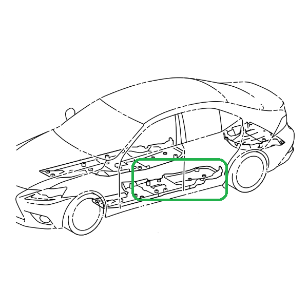 Genuine Lexus 58402-53031 IS Phase 3 N/S Rear Body Undercover