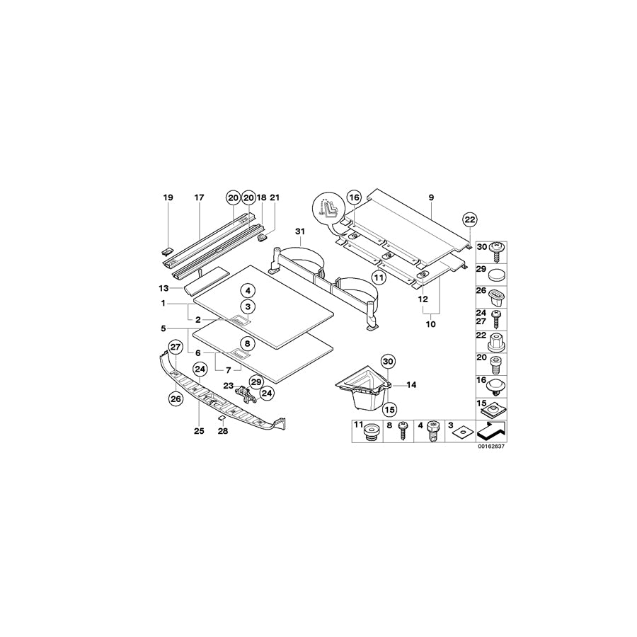 Genuine BMW 51473411941 E83 E83 Lashing Rail, Left (Inc. X3 3.0sd, X3 2.5i & X3 3.0d) | ML Performance EU Car Parts