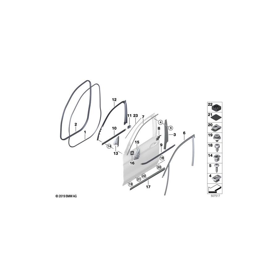 Genuine BMW 51337393413 G01 Shaft Cover Front Door Left SW BASIS (Inc. X3 20i 1.6, X3 20i & X3 18d) | ML Performance EU
