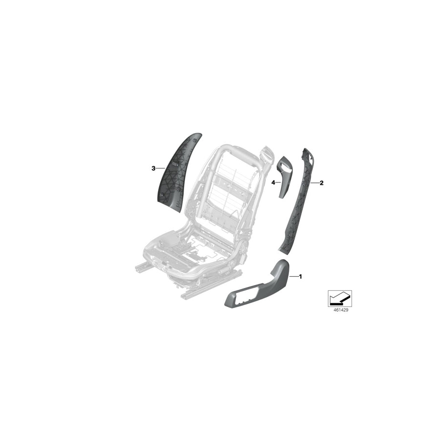 Genuine BMW 52107982288 F06 F13 Trim For Backrest, Outer Right OPALWEIß (Inc. 435i, M4 & 428i) | ML Performance EU Car Parts