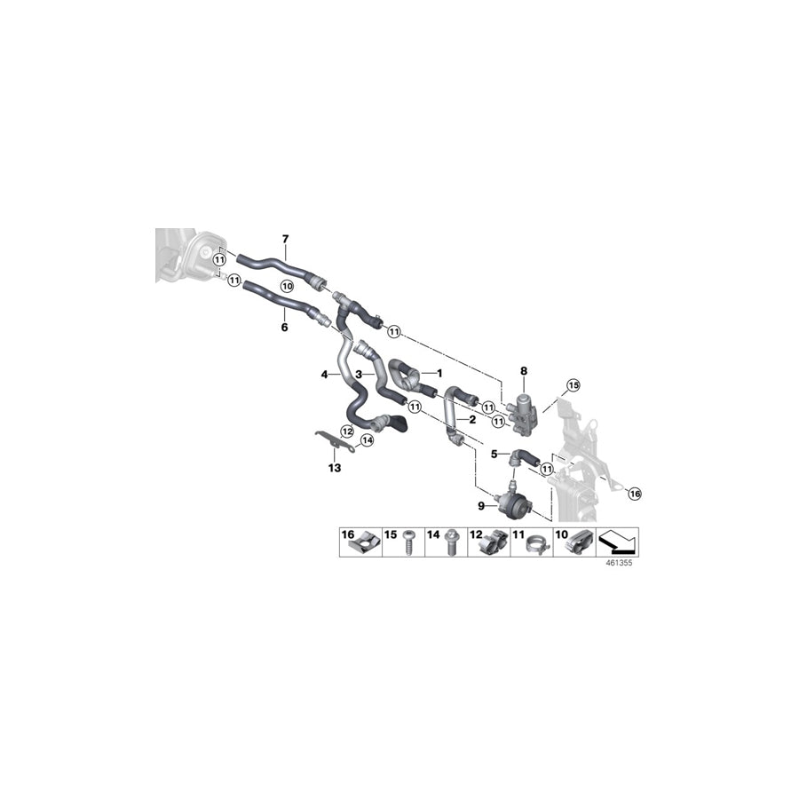 Genuine BMW 64219329653 F30 Coolant Hose, Supply (Inc. & 330e) | ML Performance EU Car Parts