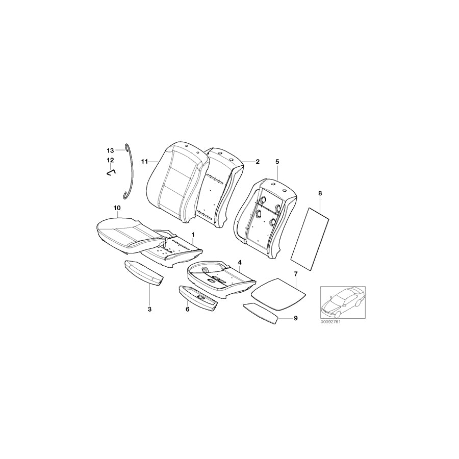 Genuine BMW 52109126318 E61 E60 Sports Seat Cover Leather NATURBRAUN (Inc. 525xd, 540i & 525xi) | ML Performance EU Car Parts