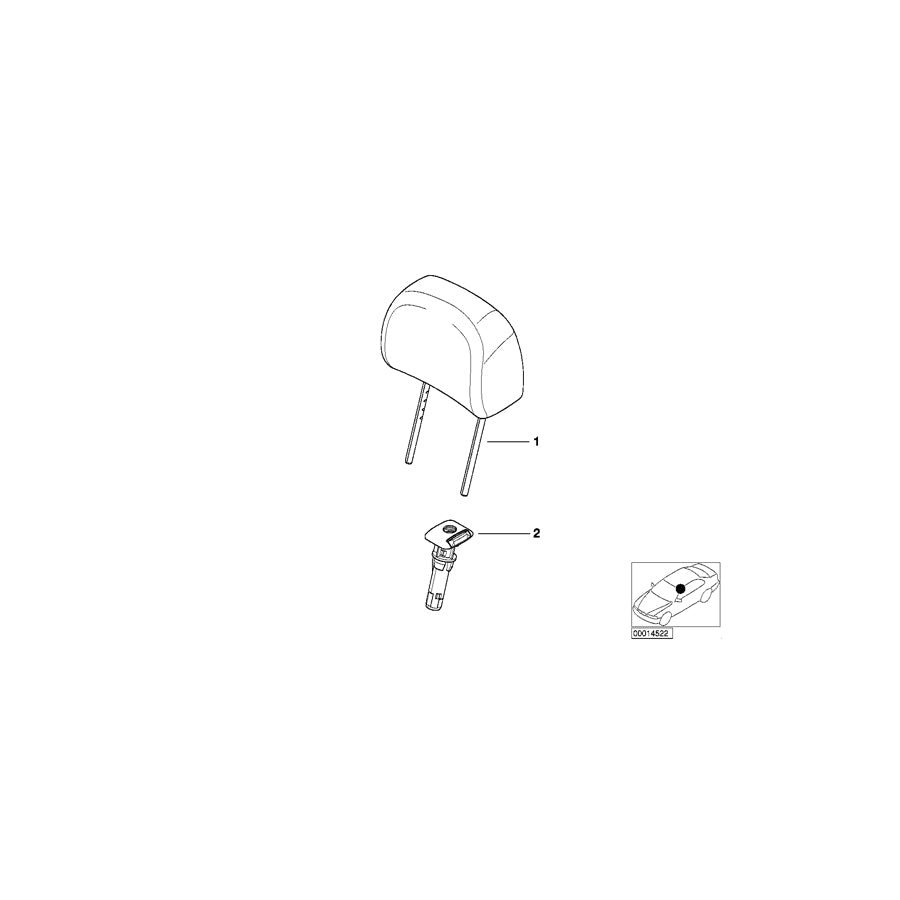 Genuine BMW 52107063367 E46 Headrest Imitation Leather SCHWARZ (Inc. 330d, 328Ci & 320d) | ML Performance EU Car Parts