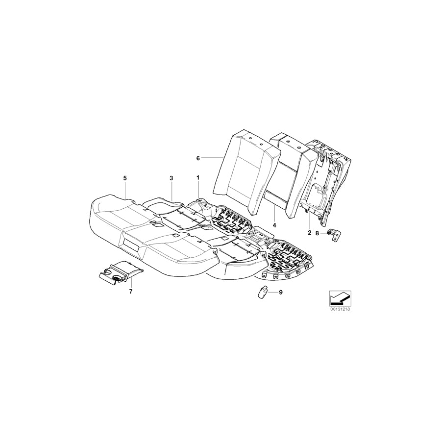 Genuine BMW 52207035031 E66 E67 E65 Leather Cover For Basic Seat U7GE CREAMBEIGE (Inc. 730d, 760Li & ALPINA B7) | ML Performance EU Car Parts