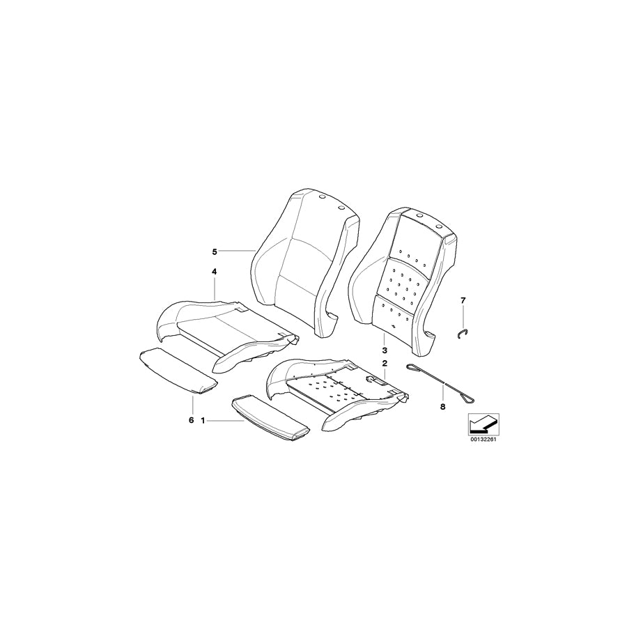 Genuine BMW 52106978882 E92 E92 Cover Backrest Leather Right JADEGRAU (Inc. 330d, 330xi & 330i) | ML Performance EU Car Parts